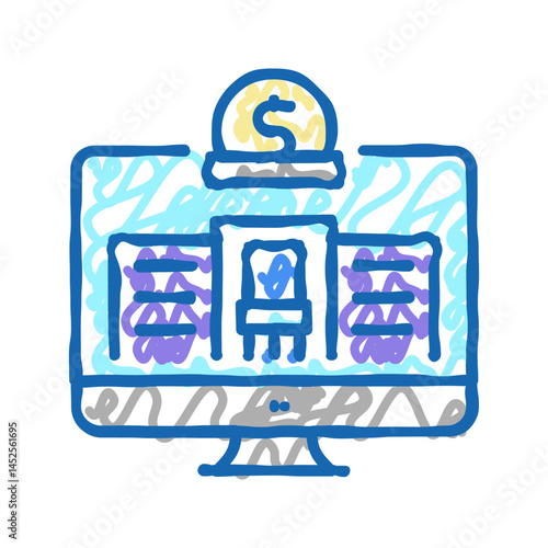 private profit institution icon doodle illustration