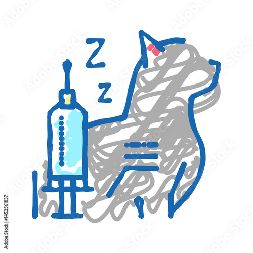 anesthesia cat icon doodle illustration