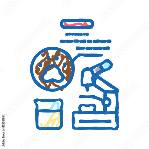 urine testing domestic animal icon doodle illustration
