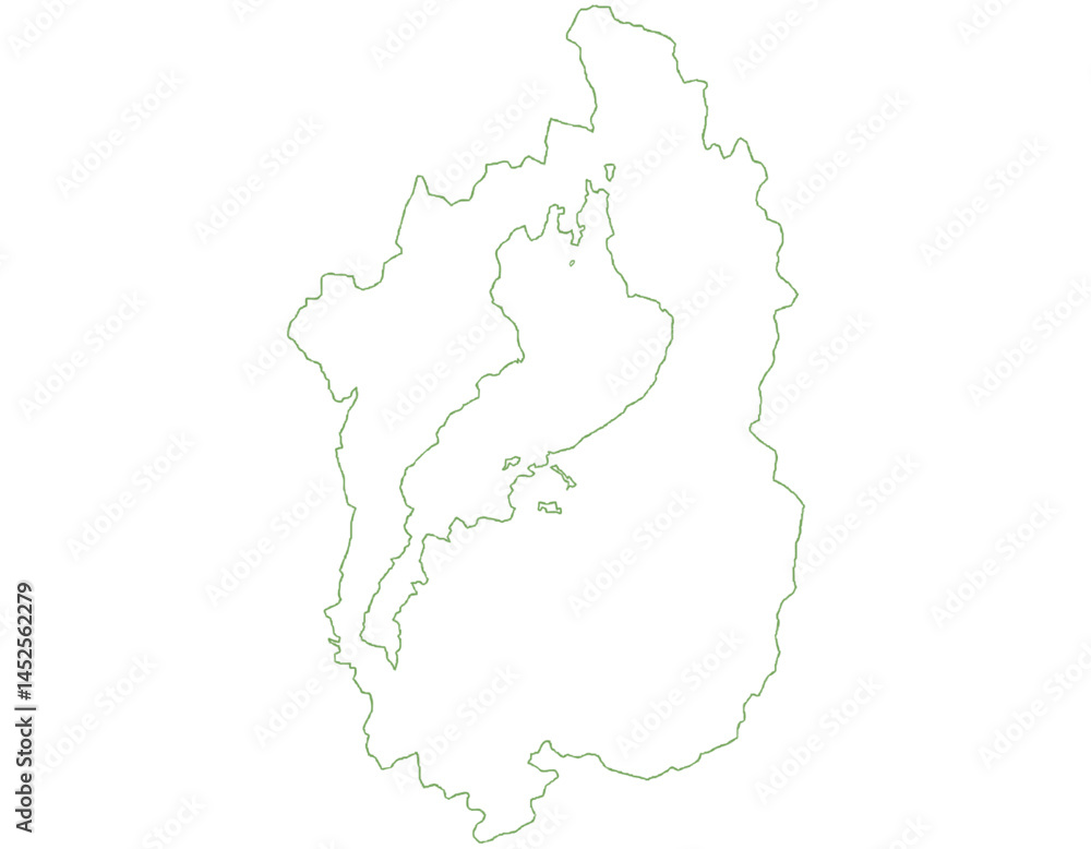 Fototapeta premium 滋賀県 地図 白 イラスト