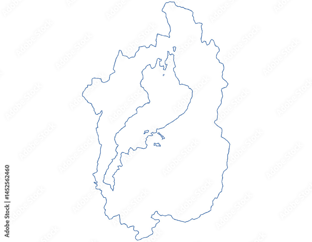 Obraz premium 滋賀県 地図 白 イラスト