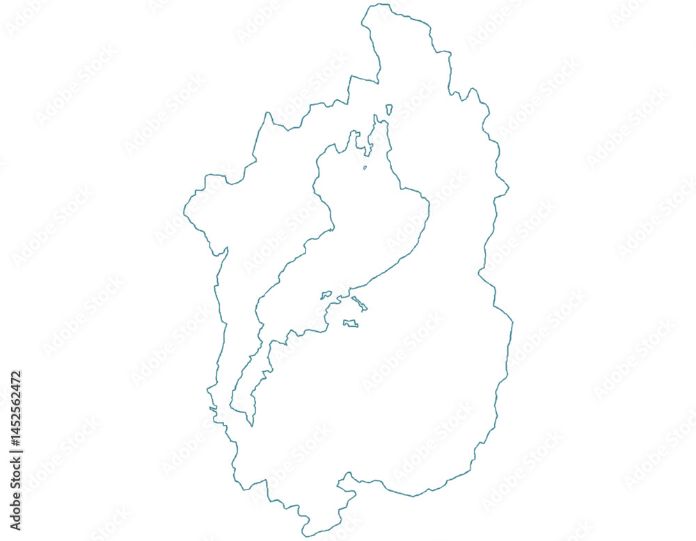Obraz premium 滋賀県 地図 白 イラスト
