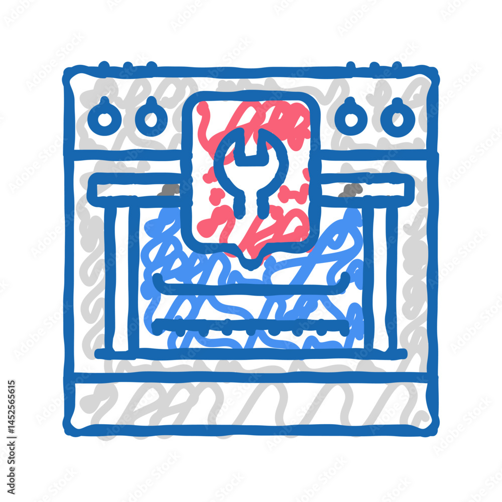 gas range repair icon doodle illustration gas range repair icon doodle illustration