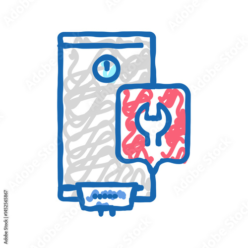 water heater repair icon doodle illustration