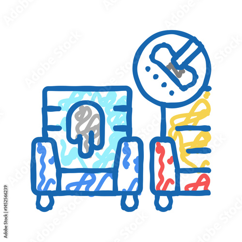 upholstery cleaning icon doodle illustration