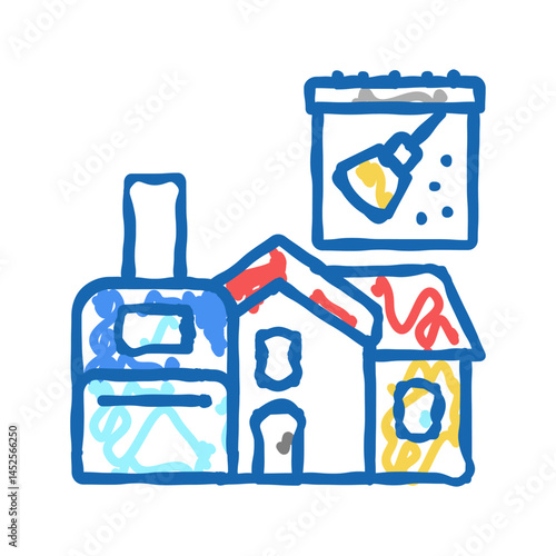 holiday rental cleaning icon doodle illustration