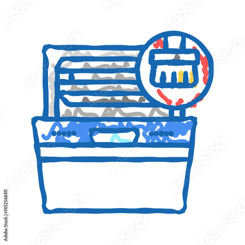 oven cleaning icon doodle illustration