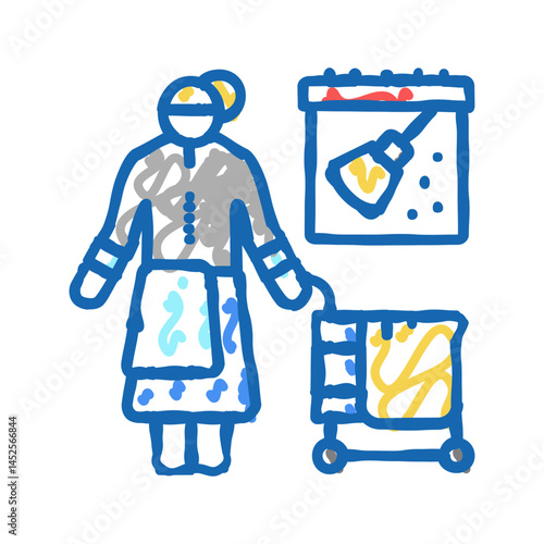 regular cleaning icon doodle illustration