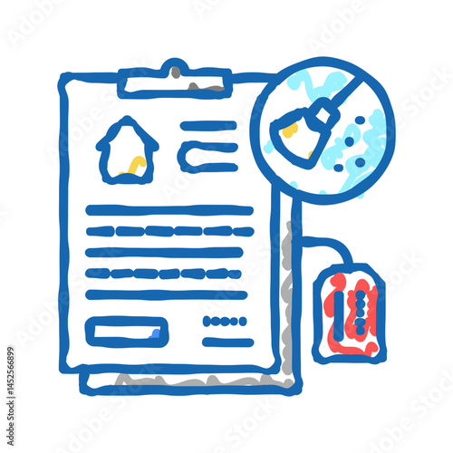 end of tenancy cleaning icon doodle illustration