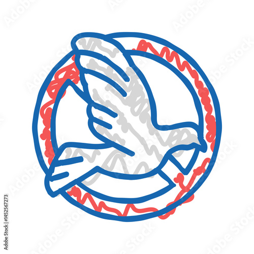 bird control icon doodle illustration