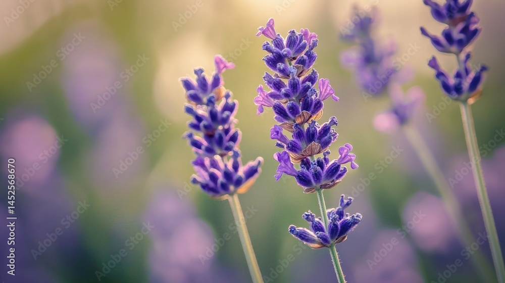 Fototapeta premium Single lavender flower with a serene feel.