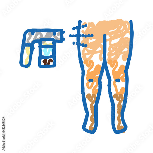 leg tan paint icon doodle illustration