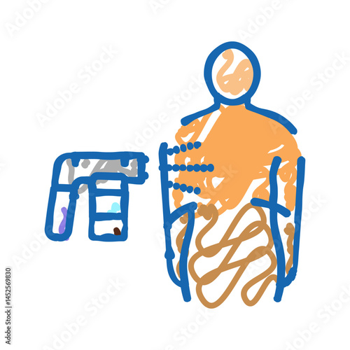 body tan paint icon doodle illustration