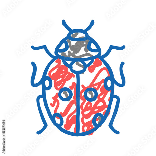 ladybug bug icon doodle illustration