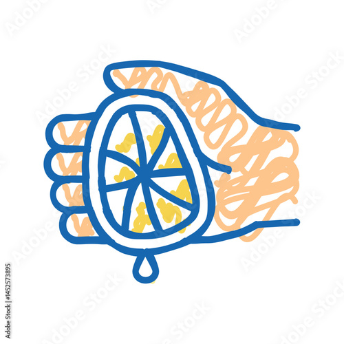 lemon juice add icon doodle illustration