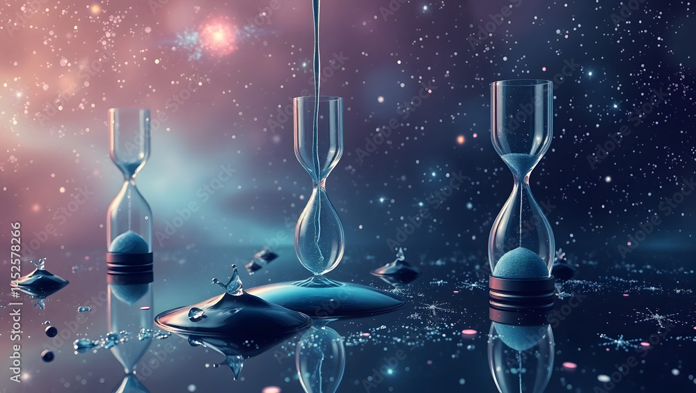 Cosmic Hourglass A Surreal Visual Metaphor of Time's Passage