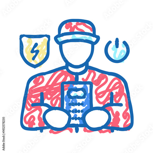 portable appliance testing icon doodle illustration