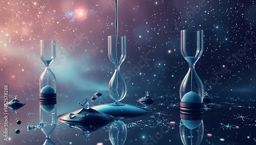 Obraz na płótnie Cosmic Hourglass A Surreal Visual Metaphor of Time's Passage w salonie