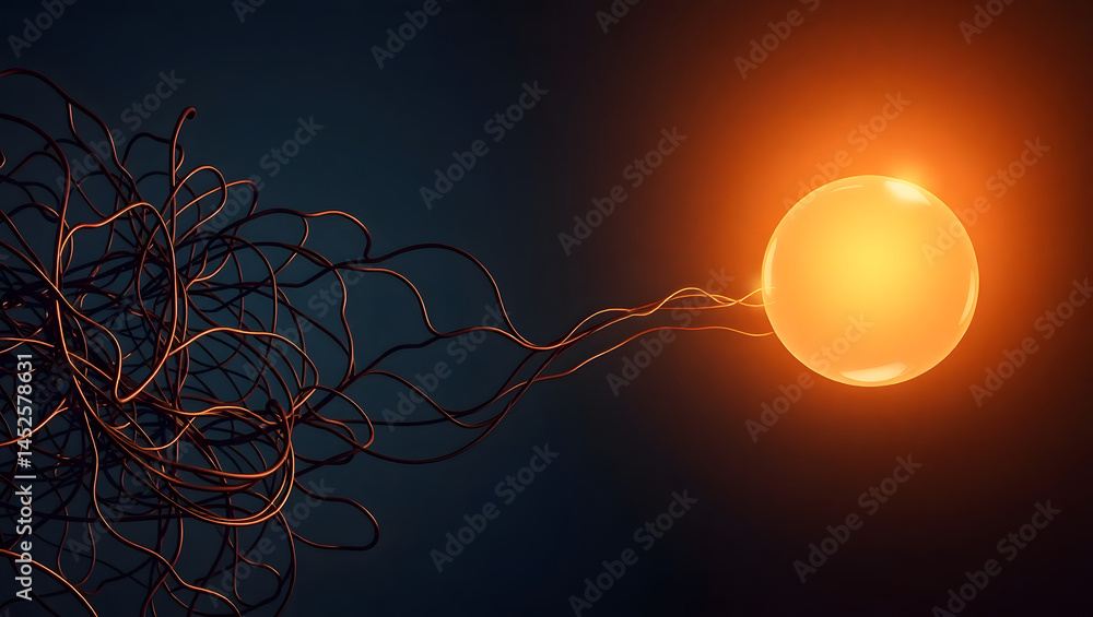 Chaos to Clarity Abstract Illustration of Transformation and Order