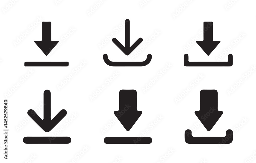 Download icon set. Download vector icons. Upload symbol collection. Files download and upload icons. Vector illustration eps 1o