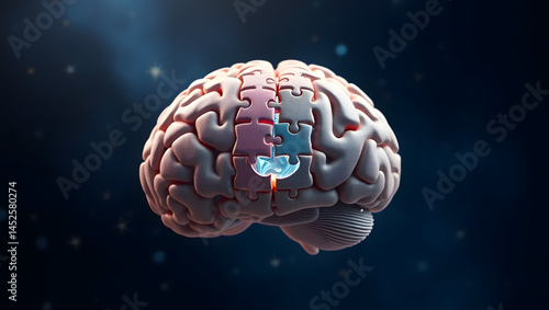 Obraz na płótnie Human Brain Puzzle Solving the Mysteries of Cognition w salonie
