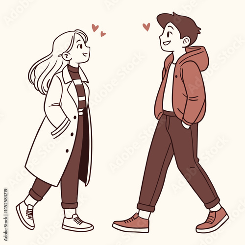 Man and woman talking