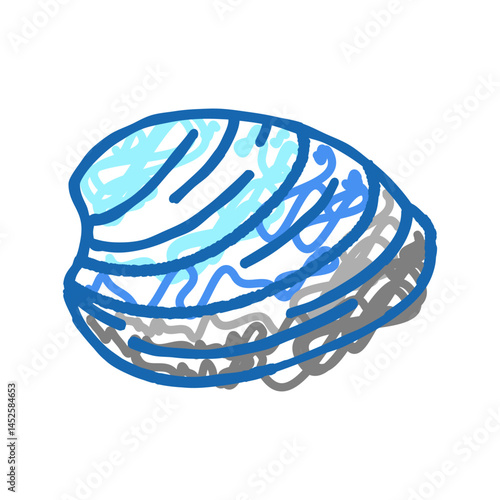 ocean quahog clam icon doodle illustration