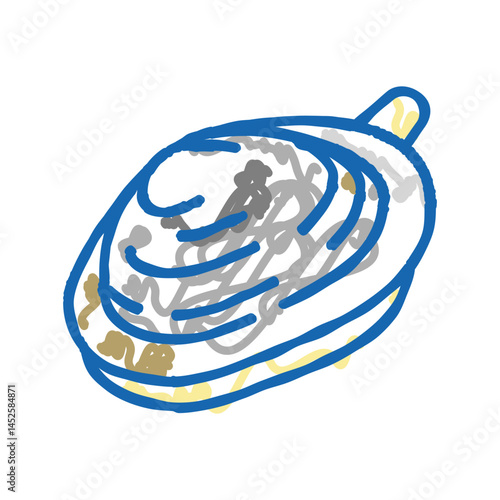 soft-shell clam icon doodle illustration