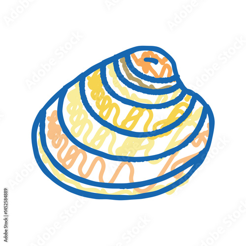hard-shell atlantic clam icon doodle illustration