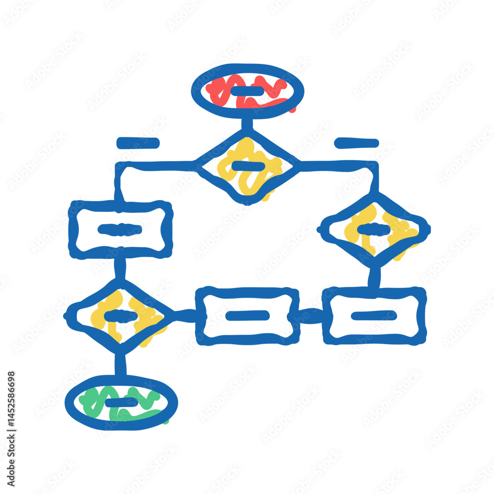 flow chart icon doodle illustration flow chart icon doodle illustration