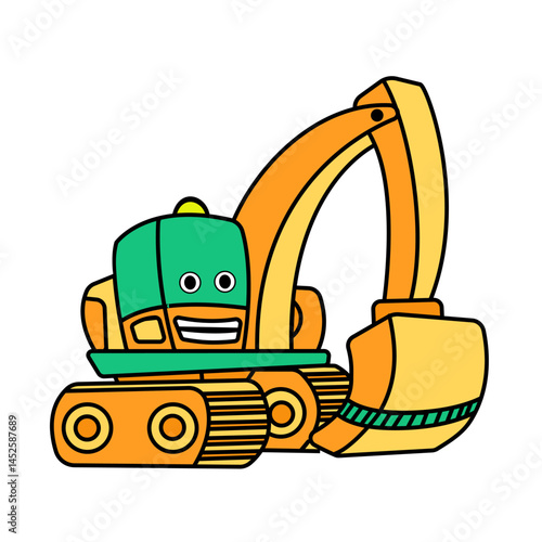 adorable Excavator as heavy equipment in project work