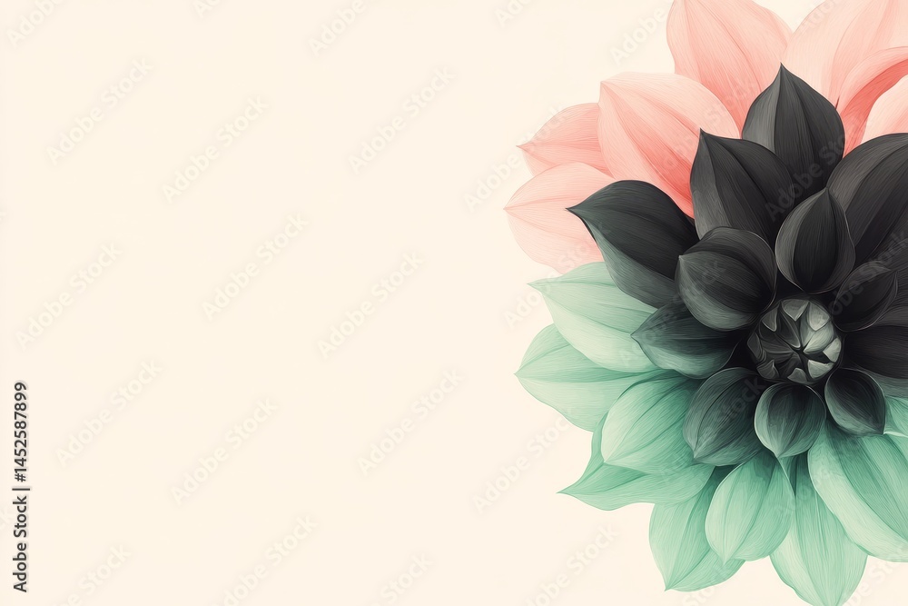 Obraz premium Elegant, artistic floral design with contrasting petals.