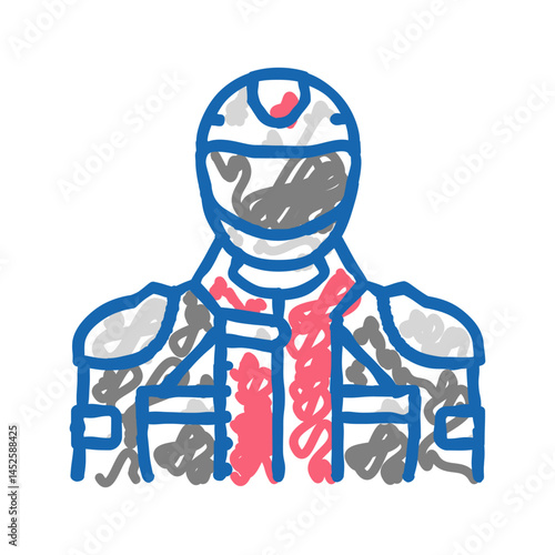 biker rider icon doodle illustration