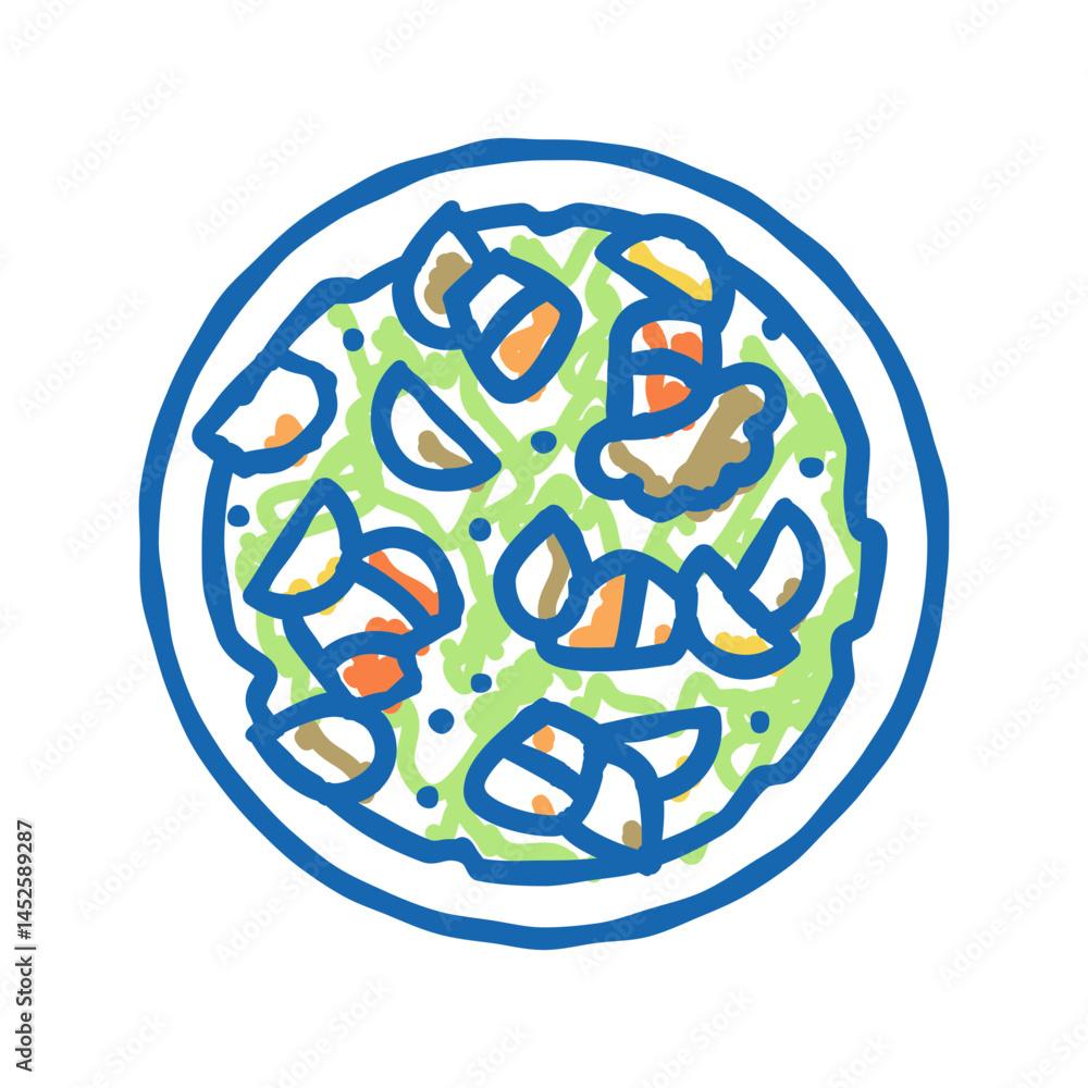 salad salmon icon doodle illustration salad salmon icon doodle illustration