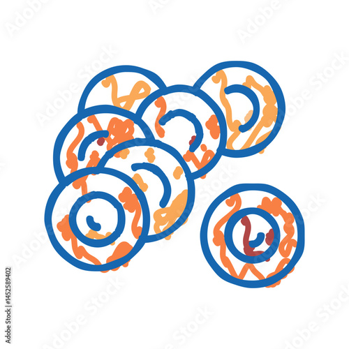 eggs salmon icon doodle illustration