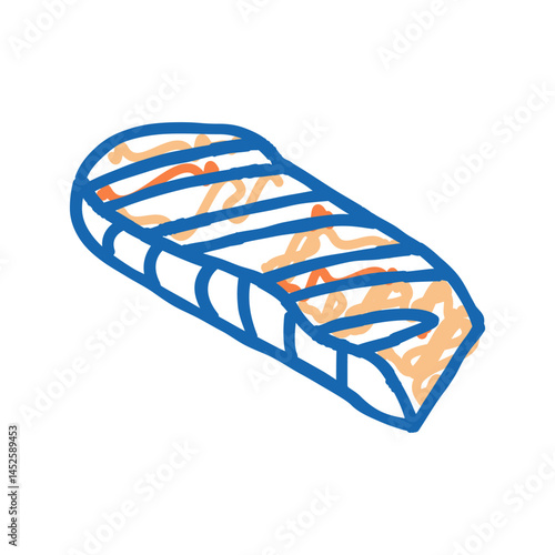 grill salmon icon doodle illustration