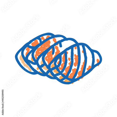 sashimi salmon icon doodle illustration