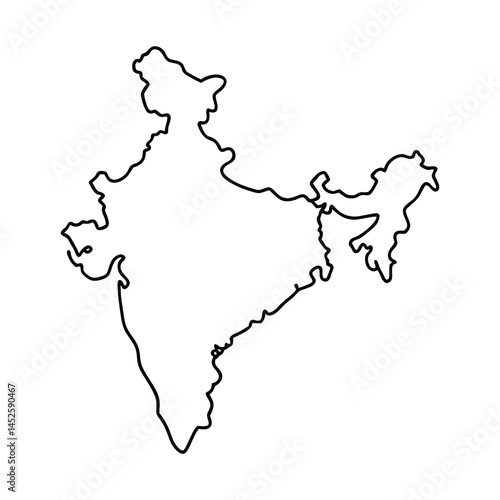 India Map Vector – Editable Outline for Infographics, Presentations, and Design Projects