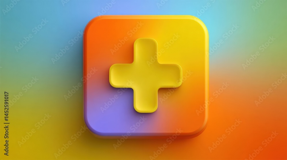 Fototapeta premium 53. A flat medical cross icon with a subtle gradient, clean and professional, perfect for SVG, ultra-smooth