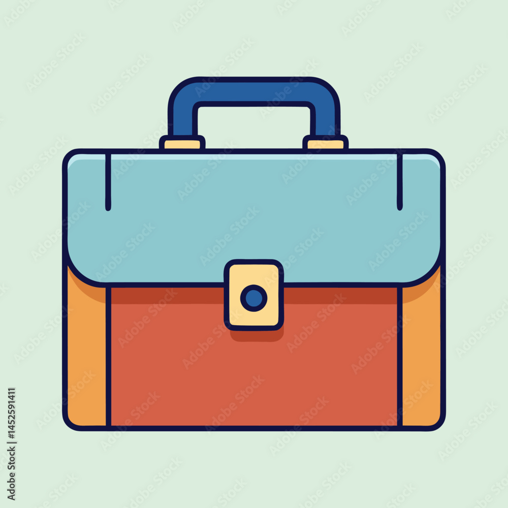 Stylized blue and orange briefcase, representing business and professionalism very well Stylized blue and orange briefcase, representing business and professionalism very well