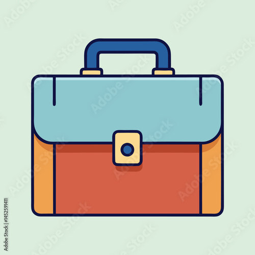 Stylized blue and orange briefcase, representing business and professionalism very well
