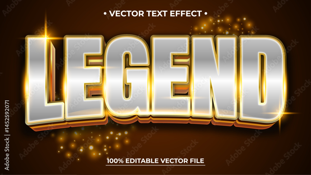 Editable text style effect Legend Luxury Gold text style theme
