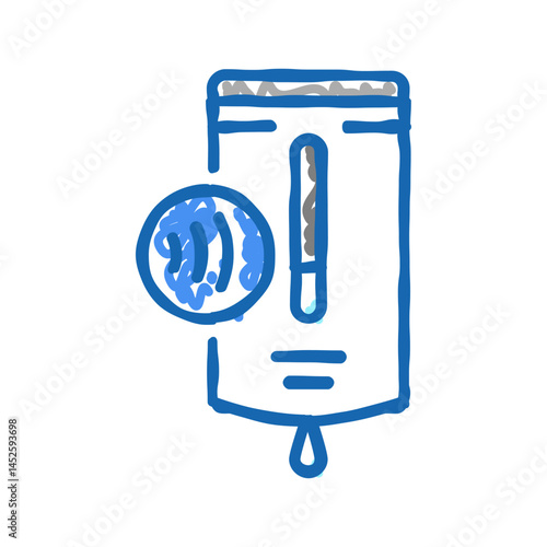 antiseptic dispenser contactless icon doodle illustration