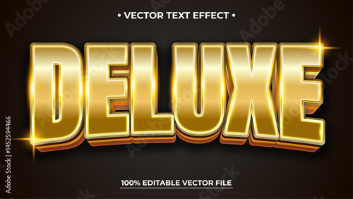 Editable text style effect Deluxe Luxury Gold text style theme