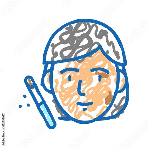 makeup procedure icon doodle illustration