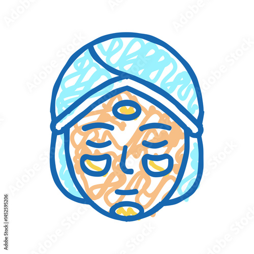 cosmetology procedure icon doodle illustration