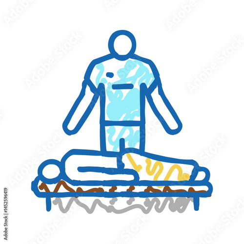 massage therapist icon doodle illustration