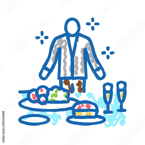 caterer business icon doodle illustration