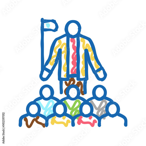tour guide icon doodle illustration