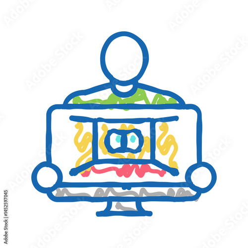 interior designer icon doodle illustration